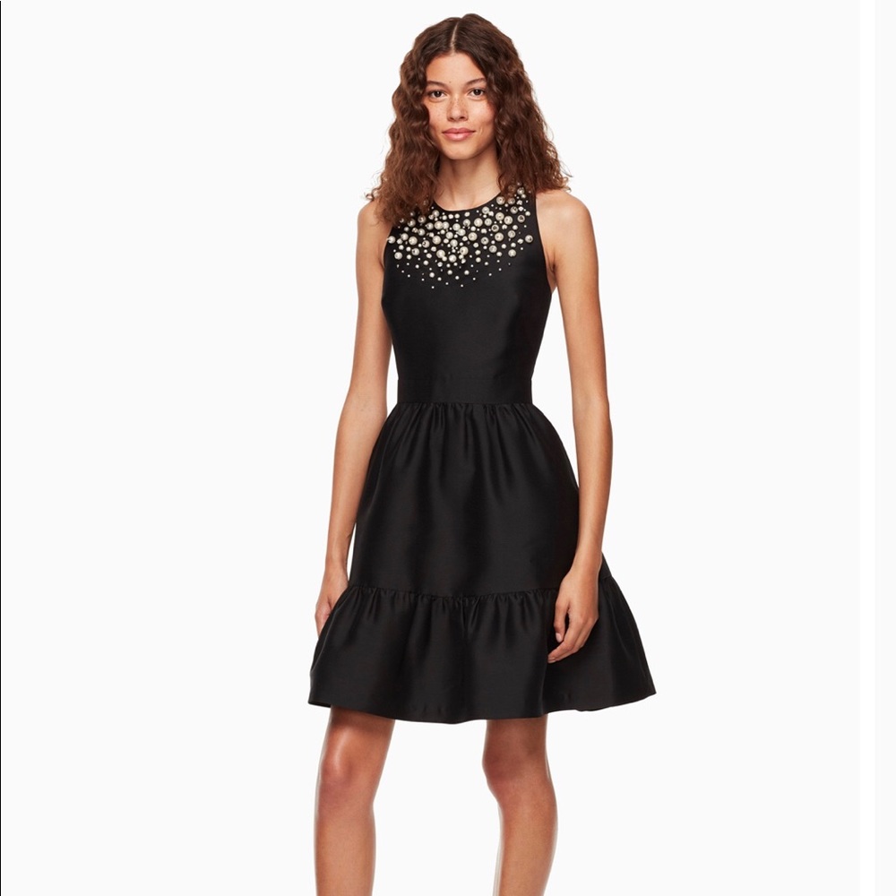 SOLD - NWT Kate Spade Pearl Embellished Mikado Dress